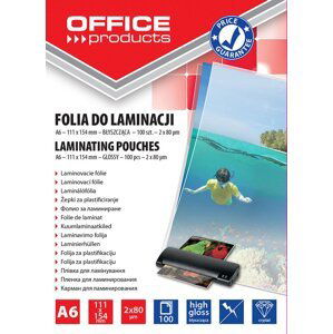 Office Products laminovací kapsy, A6, 111 x 154 mm, 2 x 80 µm, lesklé