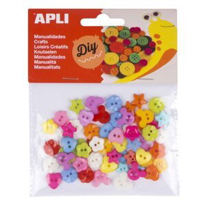 APLI knoflíky barevné, Ø 12 mm, plastové, mix barev