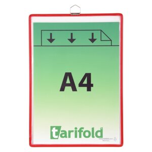 djois rámeček s kapsou a očkem, A4, otevřený shora, červený, 5 ks