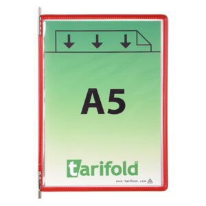 djois závěsný rámeček s kapsou, A5, otevřený shora, červené, 10 ks