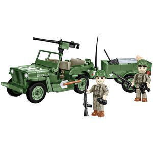 COBI 2297 II WW Willys MB s přívěsem D-DAY, 1:35, 200 k, 2 f