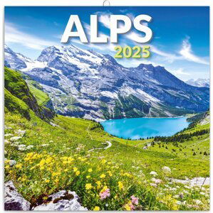 NOTIQUE Poznámkový kalendář Alpy 2025, 30 x 30 cm