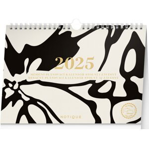 Kalendář 2025 stolní: Abstrakt plánovací měsíční, 30 × 21 cm