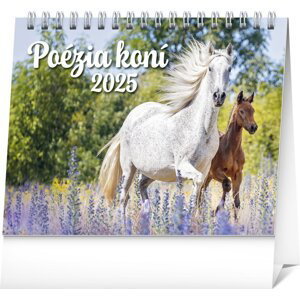 NOTIQUE Stolový kalendár Poézia koní 2025, 16,5 x 13 cm