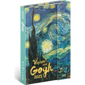 NOTIQUE Týdenní magnetický diář Vincent van Gogh 2025, 11 x 16 cm