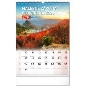 NOTIQUE Nástenný kalendár Malebné zákutia Slovenska 2025 s extra veľkým kalendáriom, 33 x 46 cm