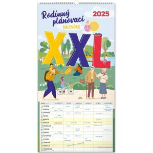 NOTIQUE Nástenný kalendár Rodinný plánovací XXL 2025, 33 x 64 cm