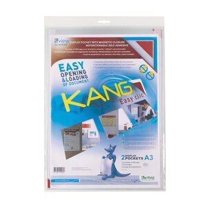 djois Kang Easy Clic - samolepicí kapsy, A3, nepermanentní, transparentní, 2 ks