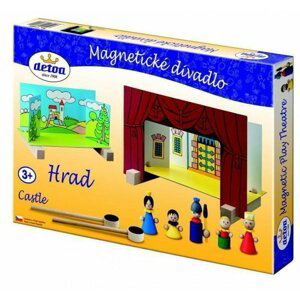 Magnetické divadlo Hrad s dřevěnými figurkami v krabici
