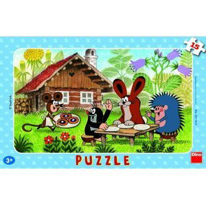 Puzzle deskové Krtek na návštěvě 29,5x19cm 15 dílků - Dino