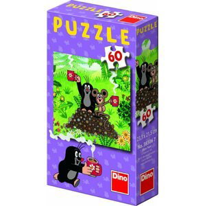 Puzzle Krtek 60 dílků 23,5x21,5cm 6 druhů v krabičce 9x15x3cm 24ks v boxu - Dino