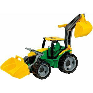 Traktor se lžící a bagrem plast zeleno-žlutý 65cm v krabici od 3 let - Loana