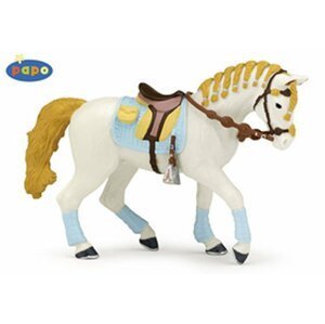 Kůň jezdecký bílý - Ručně malovaná figurka
