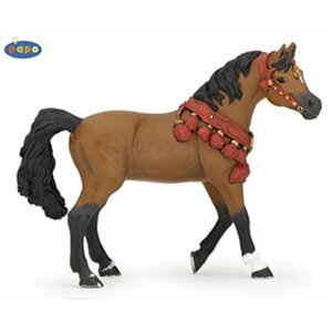 Arabský kůň s ozdobou - Ručně malovaná figurka