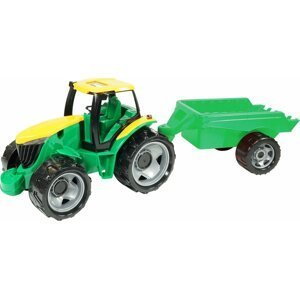Traktor plast bez lžíce a bagru s vozíkem v krabici 71x35x29cm - Loana