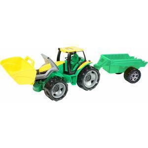 Traktor se lžící 60cm a přívěsem 45cm plast v krabici - Loana