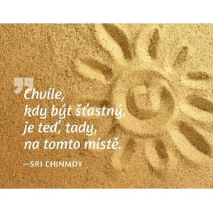 Magnet na lednici - Chvíle, kdy být šťastný, je teď, tady, na tomto místě. - Sri Chinmoy