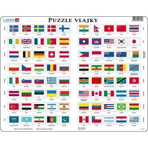 Puzzle MAXI - Vlajky světa/80 dílků - Larsen