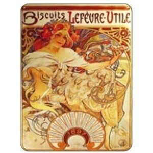 Cedule Alfons Mucha – Biscuits, 15 x 21 cm