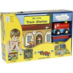 My Little Book about Trains (Book, Wooden Toy & 16-piece Puzzle)