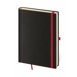 Zápisník - Black Red - tečkovaný L