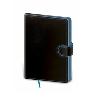 Zápisník BFL425-2 Flip A5 tečkovaný - černo/modrá