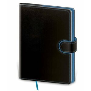 Zápisník - Flip B6 linkovaný - černo/modrá