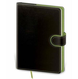 Zápisník Flip A5 černo/zelená linkovaný