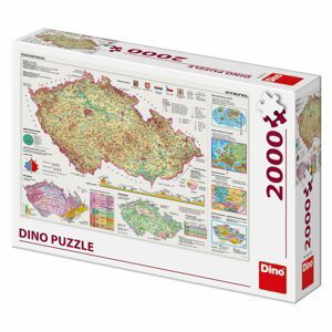 Puzzle Mapa České Republiky 97x69cm 2000 dílků v krabici 32x23x7cm - Dirkje