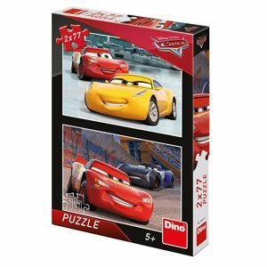 Puzzle 2x77 dílků: Cars 3: Závodníci - Dino