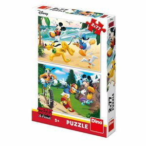 Puzzle 2x77 dílků: Mickey sportuje - Dino