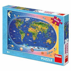 Mapa The World (dětská): puzzle 300XL dílků - Dirkje