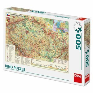 Puzzle Mapa České Republiky 47x33cm 500dílků v krabici 33x23x3,5cm - Dirkje