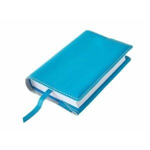 Variabilní kožený obal na knihu se záložkou - kůže modrá