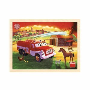 Tatra - dřevěné puzzle hasiči 20 dílků - CZ Drami