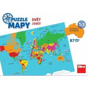 Puzzle 68 dílků mapy svět - Dirkje