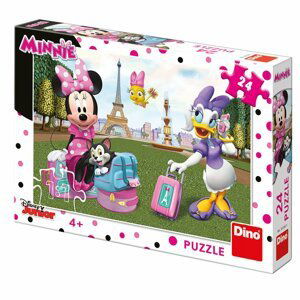 Puzzle Minnie v Paříži 24 dílků 26x18 cm v krabici 27x19x3,5cm - Dino