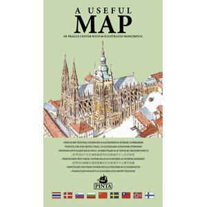 A USEFUL MAP - Praktická mapa centra Prahy s 69 ilustracemi historických památek (zelená) - Daniel Pinta