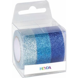 HEYDA Sada glitrových lepicích pásek - modrý mix