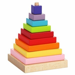 Barevná pyramida: dřevěná skládačka 9 dílů