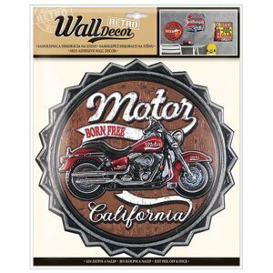Wall decor Retro Motor California - samolepící dekorace 30,5x38 cm