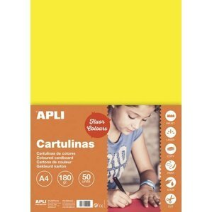 Barevný papír A4 170 g fluo - žlutý 50 ks