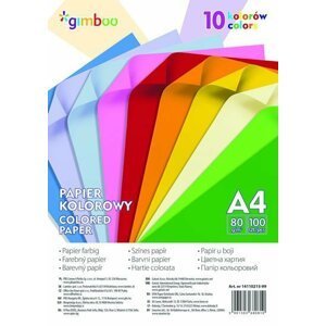 Sada barevných papírů A4 80 g/m2, 100 listů, mix barev