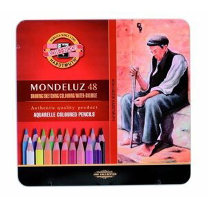 Koh-i-noor pastelky akvarelové umělecké MONDELUZ souprava 48 ks v plechové krabičce