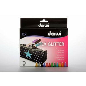 DARWI TEX GLITTER fixy na textil  sada 12 x 6 ml