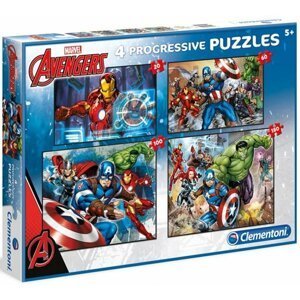 Puzzle Progressive Avengers 4v1 / 20 + 60 + 100 + 180 dílků - Clementoni