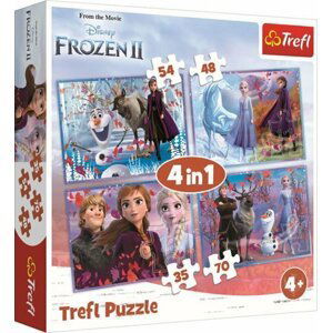 Trefl Puzzle Frozen 2 - Cesta do neznáma 4v1 (35,48,54,70 dílků)