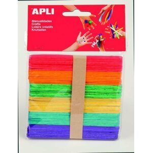 APLI nanuková dřívka 114 x 10 x 2 mm - mix barev 50 ks