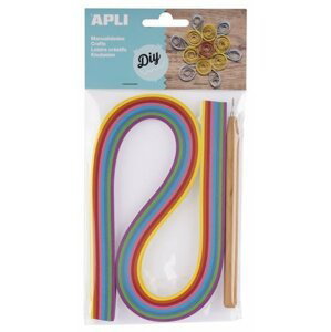APLI quilling sada - papírové proužky s rolovacím nástrojem mix barev 120 ks