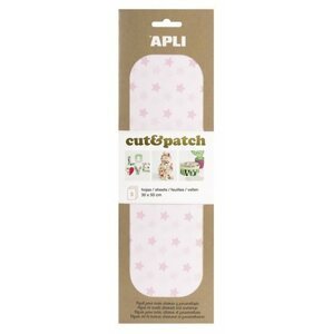 APLI Cut&Patch papír 30 x 50 cm - Hvězdičky růžový pastel 3 ks